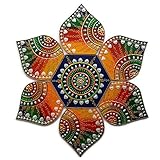 Diwali Christmas Decorations - Rangoli - 7 Piece Handmade Wooden - Multi Design - For Wall, Floor or Table Decoration