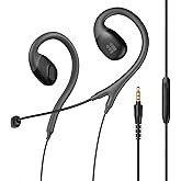 Middle Rabbit S6 Open Ear Earbuds with Mic, Wired Open Ear Headphones for PC Computer Laptop, Over The Ear, Ear Hook, Inline Control, Perfect for Calling, Online Meeting, Call Center, 3.5mm Jack