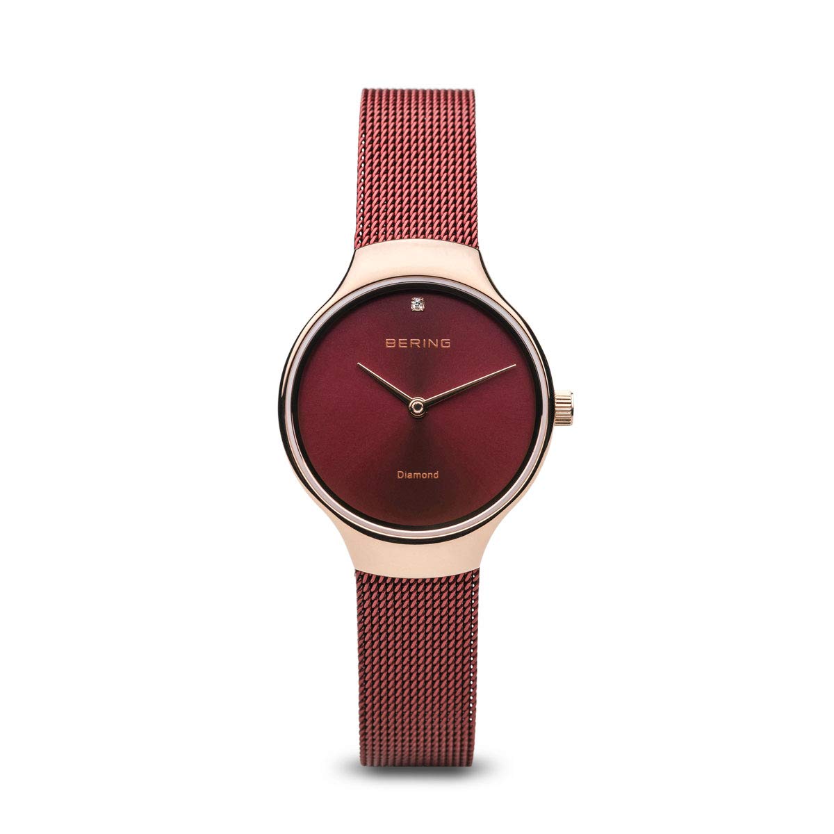 BERING Women Analog Quartz charity collection Watch with stainless steel Strap and Sapphire Crystal 13326-Charity, Red/Rose Gold, 26