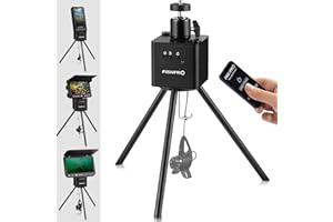 MOQCQGR FishPRO [2024 Upgrade] Underwater Fishing Camera Panner Positioner, [Full Aluminum] Tripod for Ice Fishing Camera Underwater, for Ice Hole Max 9.5'', w/ 1/4 Screw Mount, 2-Way Button & Remote Control