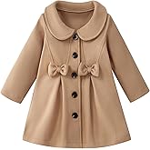 METYOUEZE Toddler Baby Girl Dress Coat Lapel Button Jackets Clothes Long Sleeve Solid Color Fall Winter Outfit
