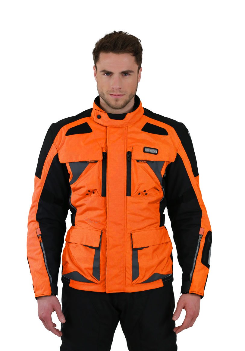 NERVE 21140118_06 Tengri Motorcycle Touring Jacket, Orange, 2XL Amazon