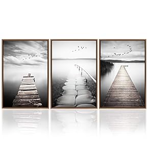 signwin 3 Piece Framed Canvas Wall Art Birds...