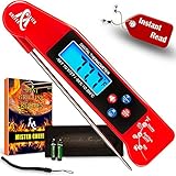Instant Read Meat Thermometer - Best Electric Food Thermometer - Digital Kitchen Thermometer for Candy, Milk, Tea, BBQ, Smokers, Grill with Backlight and Talking Function.