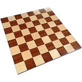 Zelus Borderless Tournament Chess Board with Inlaid Mahogany Wood, Large 18 x 18 Inch, Board Only