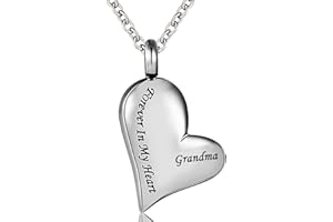 Cremation Urn Ashes Necklace "Dad Forever In My Heart" Stainless Steel Keepsake Waterproof Memorial Pendant