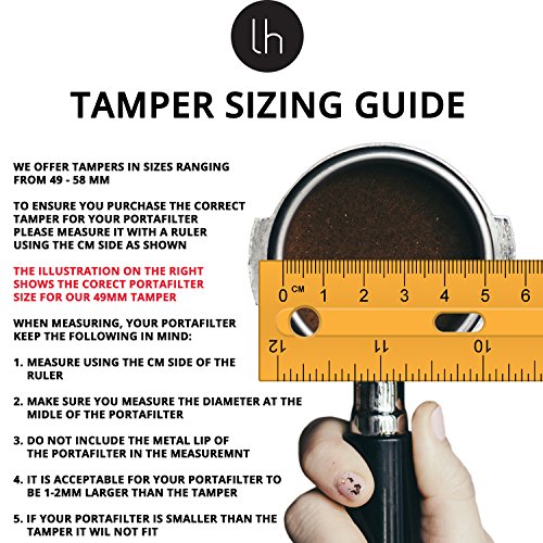 LuxHaus 49mm Espresso Tamper - Premium Barista Coffee Tamper with 100% Flat Stainless Steel Base