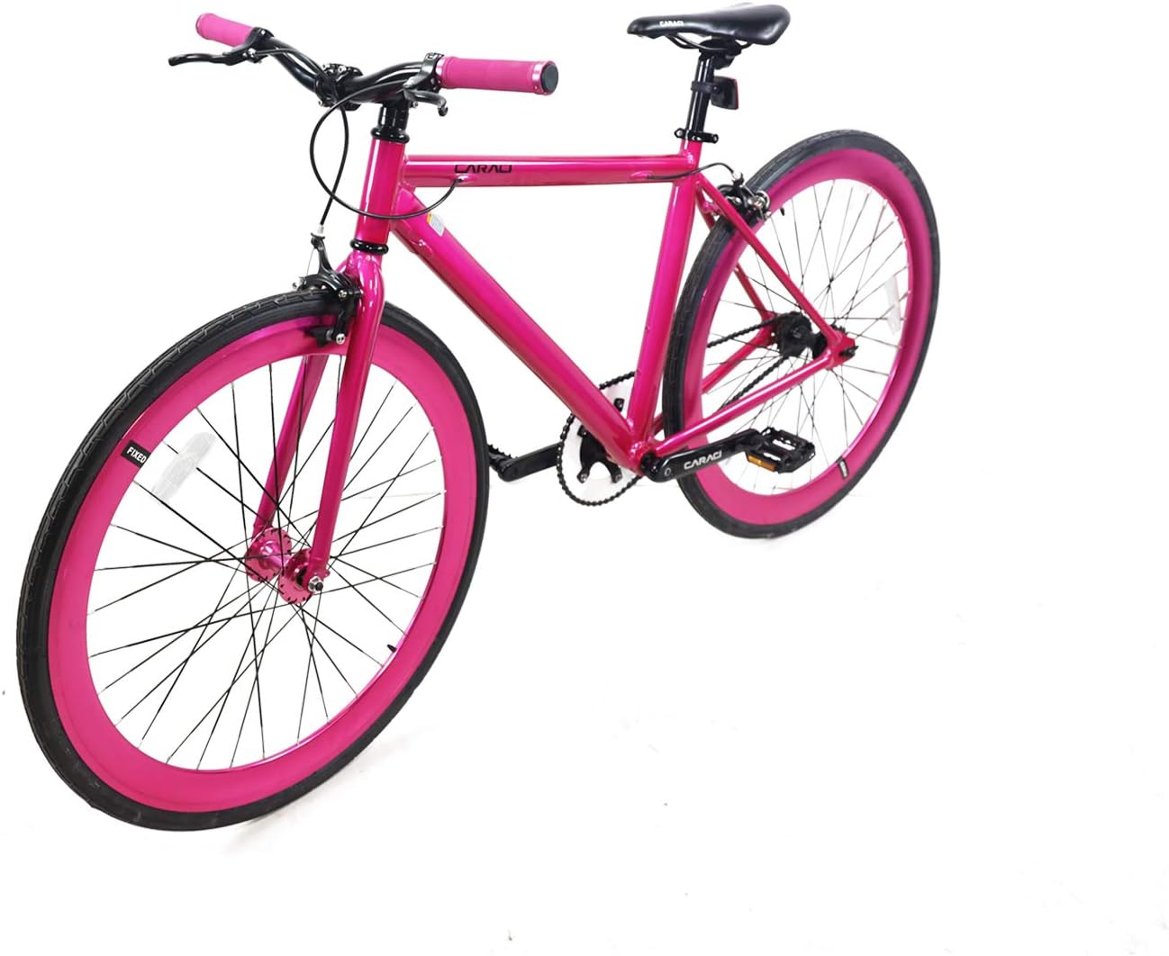 Caraci Fixed Gear Bike F3 Alloy Urban Bike Flip Flop Hub City bike700c Road Bike with Straight Handle bar Purple/Black