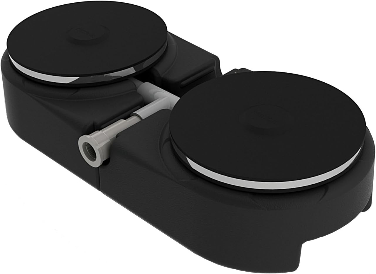 ARS0194 Dual Disc 9-Inch Rubber Membrane Diffuser with Base , Black