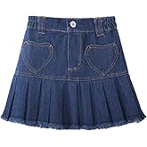 Jean Skirt for Girls Toddler & Kids II Girl's Elastic Waist A Line Mini Denim Skirts