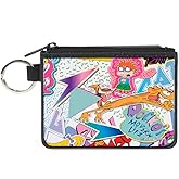 Buckle-Down Nickelodeon Wallet, Coin Purse, Nick 90s Logos and Show Characters White Multi Color, Canvas