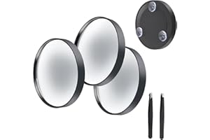 Magnifying Mirror Set, 20x&30x&40x Suction Cup Makeup Mirror, 2 Tweezers. 4.5 Inch Compact Mirror for Travel, Bathroom, Home,