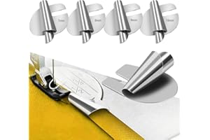 TIGARI Sewing Rolled Hemmer Foot, 7/8/9/10mm Rolled Hem Presser Foot, 4 Sizes Wide Hemming Machine Rolled Hem Pressure Foot Hand Industrial Sewing Machine Sewing Accessories