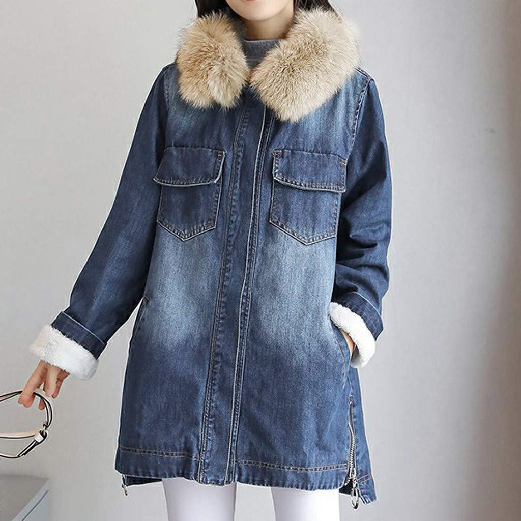 long faux fur lined trucker jacket