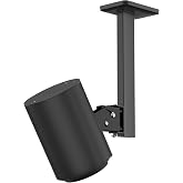 Chunxiao Speaker Mount for Sonos Era 100 / Era 100 SL Ceiling Mount Black &ndash; Tilt +15&deg;/-30&deg; &amp; Swivel &plusmn;90&deg; Adjustable Ceiling Mount Bracket for Sonos Era 100 Speaker Mounting for Better Sound