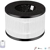 M01 Air Filter Replacement Only Compatible with mooka air filter replacement, hepa filter replacement for mooka air purifiers filters,3-Stage Filtration - 1-Pack with brush