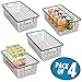 mDesign Metal Wire Food Storage Basket Organizer with Handles for Organizing Kitchen Cabinets, Pantry Shelf, Bathroom, Laundry Room, Closets, Garage - Omni Collection, 4 Pack, Bronze