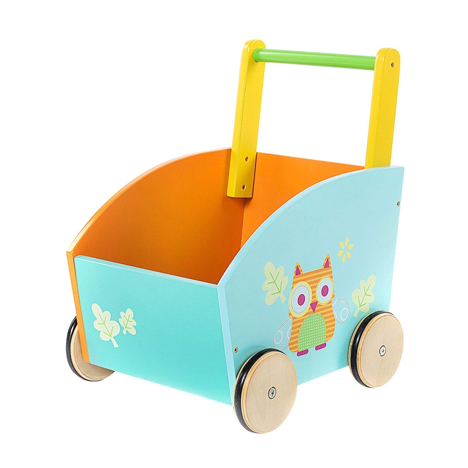 labebe Baby Walker Push Along Toy, Kid Wagon with Wheels for Girl&Boy