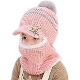 Kids Winter Plus Velvet Thickened face Protection Scarf Skull Caps Cute Beanie Cap Winter Soft Warm Knit Caps