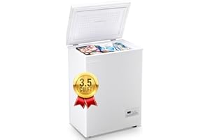 DEMULLER Chest Freezer Small Mini Deep Freezer Top Open Door with Electronic Control Compact Freezer for Homes Garages Basements