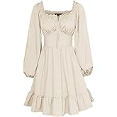 Scarlet Darkness Womens Corset Dress Long Lantern Sleeve Off The Shoulder Mini Dress