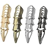 DEBOTTY Punk Finger Claws Rings Set for Women Men Gold Black Silver Bronze Knuckle Full Finger Ring