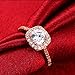 Naivo Gold Plated Crystal Stone Halo Setting Pave Band Engagement Ring Women's (1.90 carats) (Rose Gold, 6)