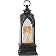 Eldnacele 12” Christmas Snow Globe Lantern Angel with Music & Timer, USB Lined/Battery Operated Lighted Water Glittering Nativity Lantern for Christmas Festival Centerpiece Decoration Gifts – Angel