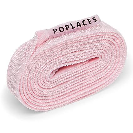 Poplaces Schnürsenkel Schuhe Elastische zum Anbinden ein einziges Mal – Weiß Rose Vif