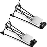Qualirey 2 Pcs Gopher Trap for Gophers Moles Outdoor,Black | Weather Resistant Reusable, Spring Pedal Trigger, Metal Frame for Lawn Garden Yard, Vole Control, Safe Chemical-free