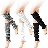 PT Haahoos Women Leg Warmers, 3 Pairs Fashion Cute Cable Knit Leg Warmers, Winter Warm Long Boot Socks