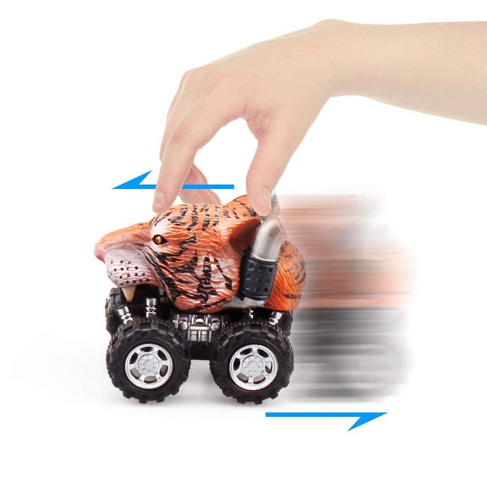 ZHMY Animal Pull back car, 6 PACK 2.8in MINI Animal Model Cars Gift Box 3-12 Year Old Boy and Girl Gifts (Animal01)