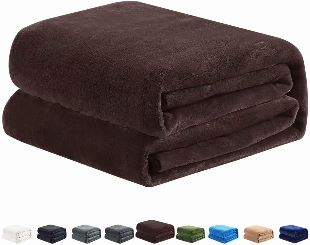 COTTONHOUSE Fleece Blanket Queen Size Super Soft Cozy Lightweight Throw Blankets for All Season, Warm Breathable Microfiber Plush Blanket for Couch Sofa Bed (90x90 Inches, Dark Grey): Home & Kitchen