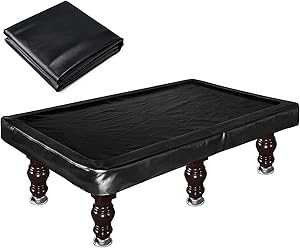 Kohree Upgrade 7/8/9FT Heavy Duty Leatherette Billiard Pool Table Cover, Waterproof 7/8/9 Foot Fitted Protection Cover(Brown/Black)