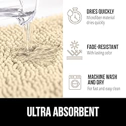 Gorilla Grip Bath Rug 30x20, Thick Soft Absorbent