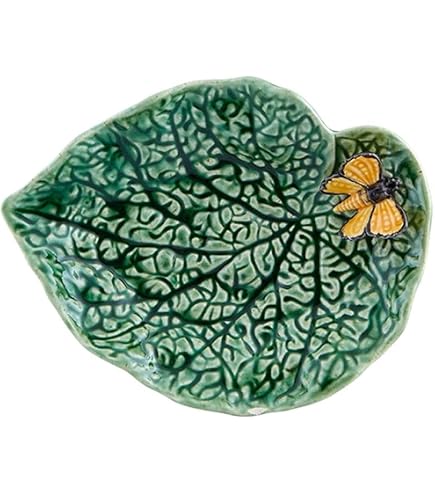 Amazon.com | Bordallo Pinheiro Platter Sunflower Leaf 42 Green