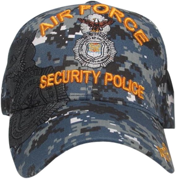 U.S. Warriors US Air Force Security Police Baseball Hat, Digital Blue