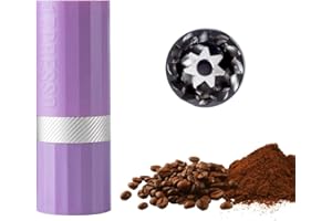 1Zpresso Q Air Manual Coffee Grinder-Purple, Mini Slim Travel Sized Fits in the plunger, Stainless Steel Conical Burr, Numerical Adjustable Setting for Pour Over French Press Cold Brew