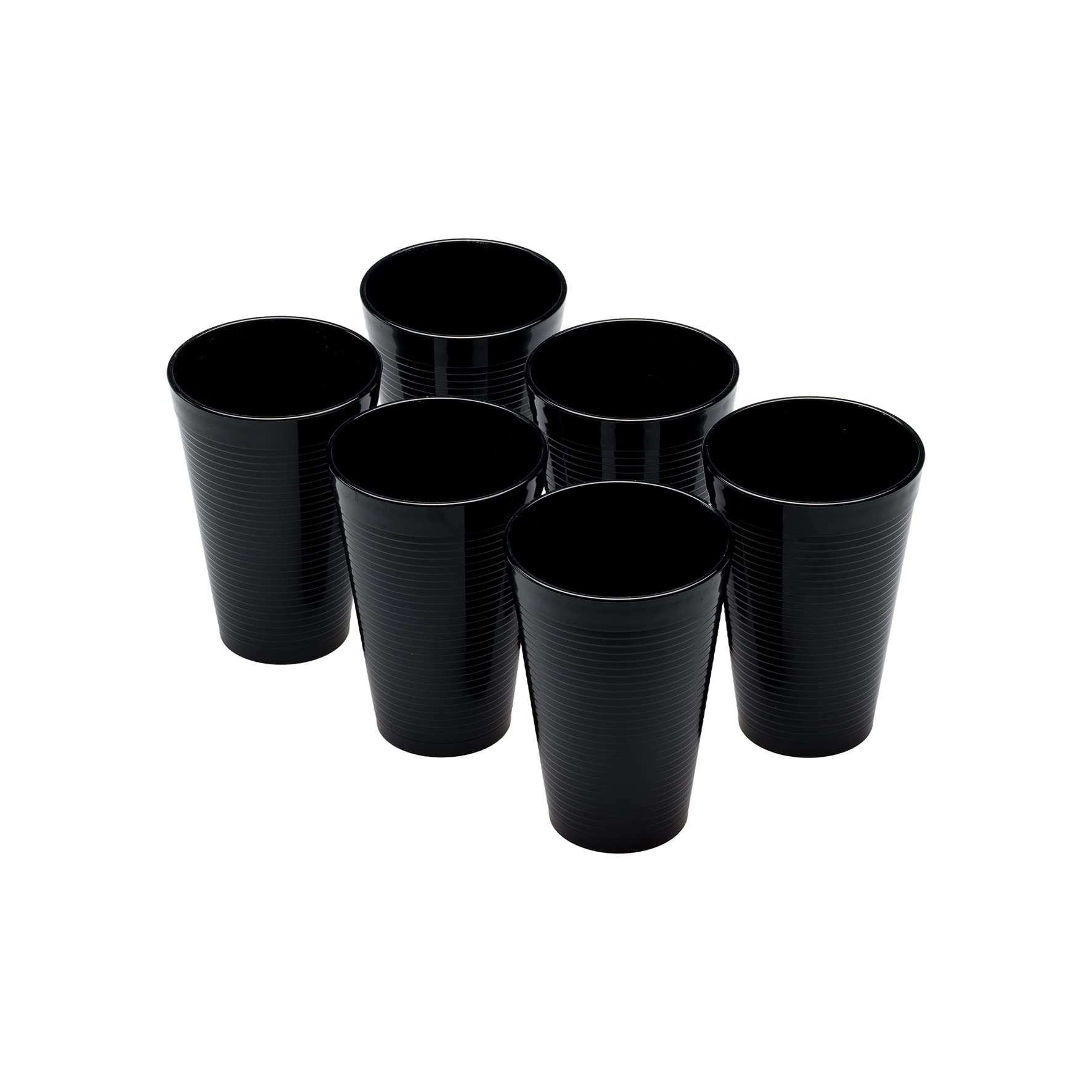 Omada Design 6 Cocktail/Beverage Glasses 400 ml, Stackable, Shatterproof, Plastic for Outdoor Use, Samba Line