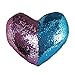 U-miss Mermaid Pillow with Pillow Insert, Two-Color Decorative Heart Shape Reversible Sequin Pillow 13''×15'' (Heart-Shaped, Pink-Blue)