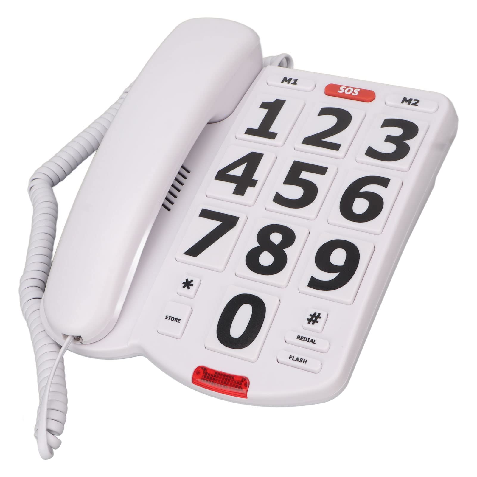Big Button Phone for Senior, Corded Landline Telephone for Visually and Hearing Impaired Elderly, Loud Speaker Ringer, One Touch Speed Dialing, for Home Desktop Wall Mount
