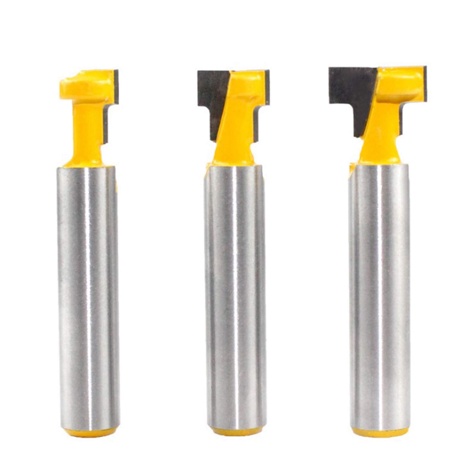 3 Pcs Shank T-Slot Cutter Router Bits,Milling Cutter Router Bit Set,Shank Keyhole Bit Set,8mm Shank Carbide T-Track Slotting Woodworking Tool,T Type Shank Cutter,for Wood Grooving,Trimming,Boring