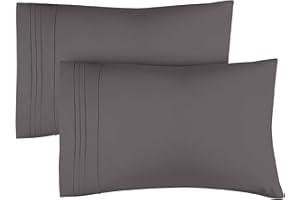 CGK UNLIMITED Queen Pillow Cases Set of 2 - Soft, Hotel Quality Pillowcase Covers - Comfy Bedding for Women, Men, Kids & Teens - Machine Washable Pillow Protectors - 2 Piece - Queen Size Dark Grey Pillow Cover