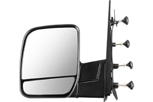 ECCPP Driver Side Mirrors, Left Rear View Mirrors fit 2003-2013 For Ford E-150 E-250 2004-2013 For Ford E-350 E-450 Super Duty E-450 Econoline Black Manual Folding