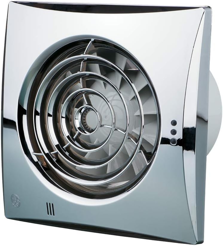 Blauberg UK Calm 100 H Chrome Wall Mounted Bathroom Fan with Timer