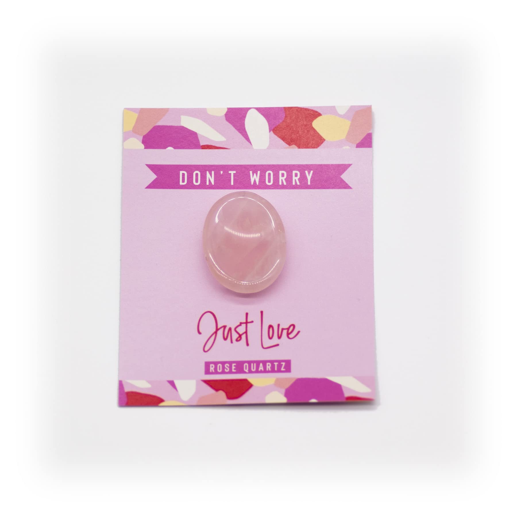 Rose Quartz Stress Relief Love Thumb Worry Stone Healing Crystals Gift Birthday Anniversary Stocking Filler