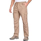 Zalify Work Cargo Pants for Men, Tactical Ripstop Pants with 10 Pockets, Hiking Water Resistant Lightweight