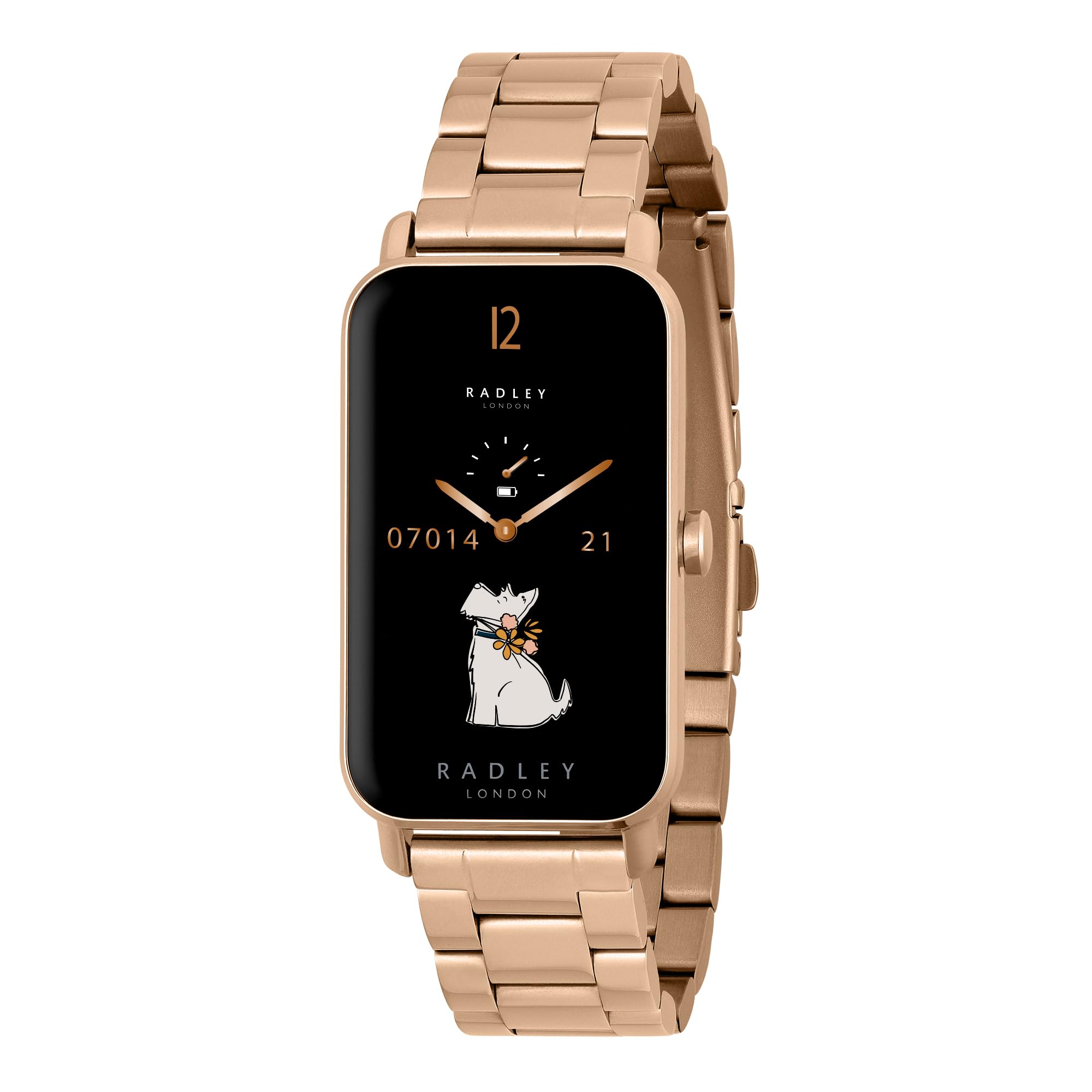 RADLEY Womens Series 21 Smart Watch with Stainless Steel Lozenge Rose Gold Plated Strap RYS21-4016