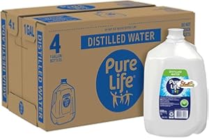 ShahCo Pure Life Distilled Water, 1 Gallon/3.79 Liters Jugs (4 Pack)