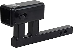 TOPTOW Trailer Hitch Extender Adapter, 2" Receiver, 4-1/4 inch Rise/Drop, 1-1/4 inch Solid Shank, 8-5/8" Extension
